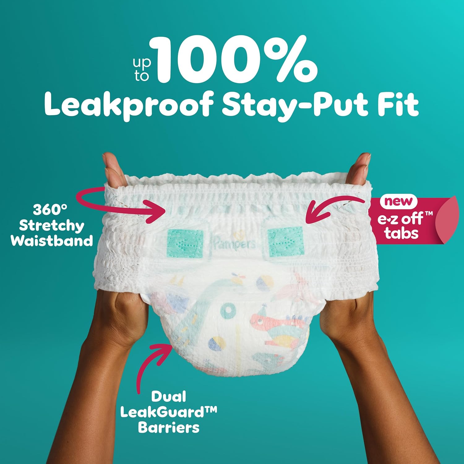 Pampers Diapers - Cruisers 360 - Size 6, 104 Count, Babyproof up to 100% Leakproof Pull-On Diaper - Image 3