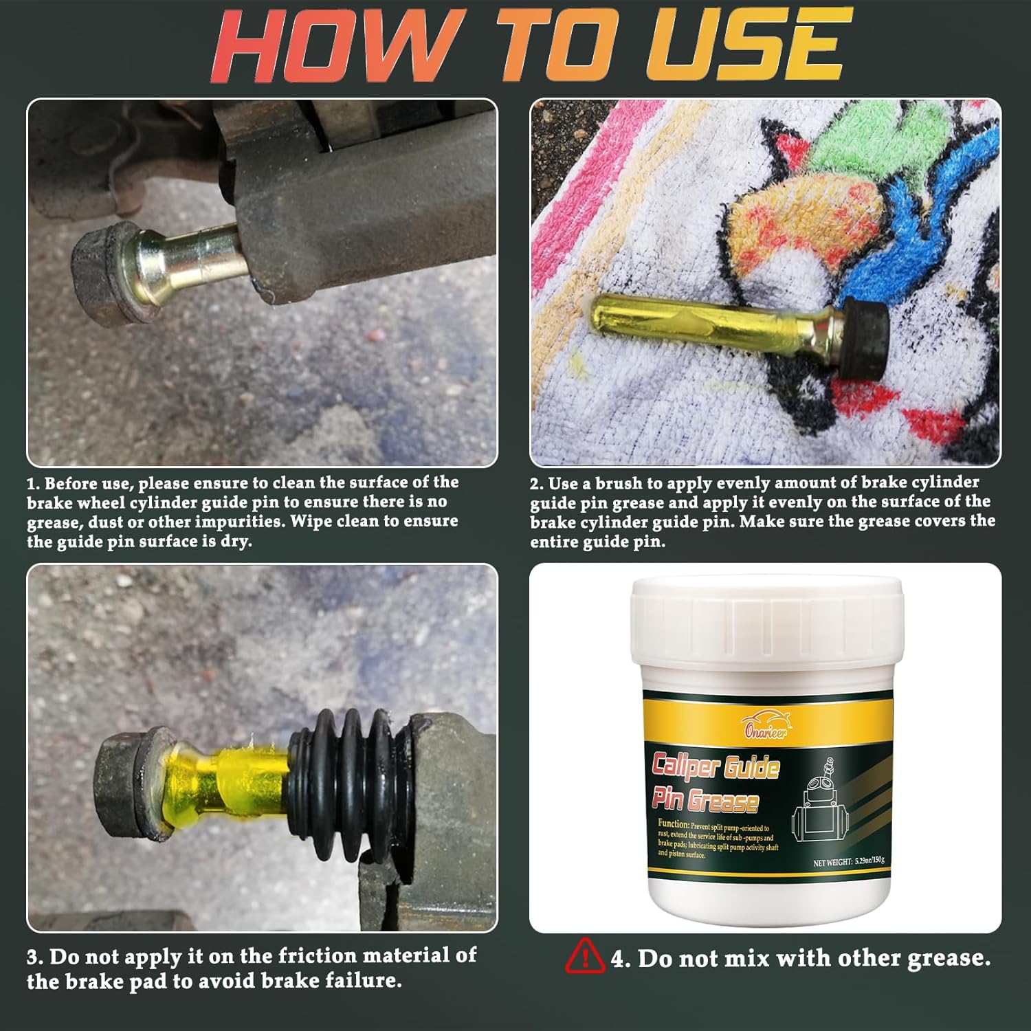 High-Performance Brake Grease Lubricant, 5.29oz, Rust & Corrosion Protection, Improved Brake Responsiveness, 150g, Automotive - Image 5