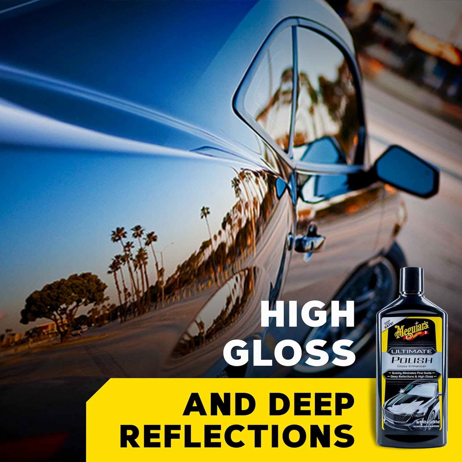 Meguiar's Ultimate Polish – High-Gloss Polish for a Show Car Shine – Permanently Removes Light Swirls to Produce a Deep, Wet Reflection with a High Gloss Shine - Easy to Use, 16 Oz - Image 2