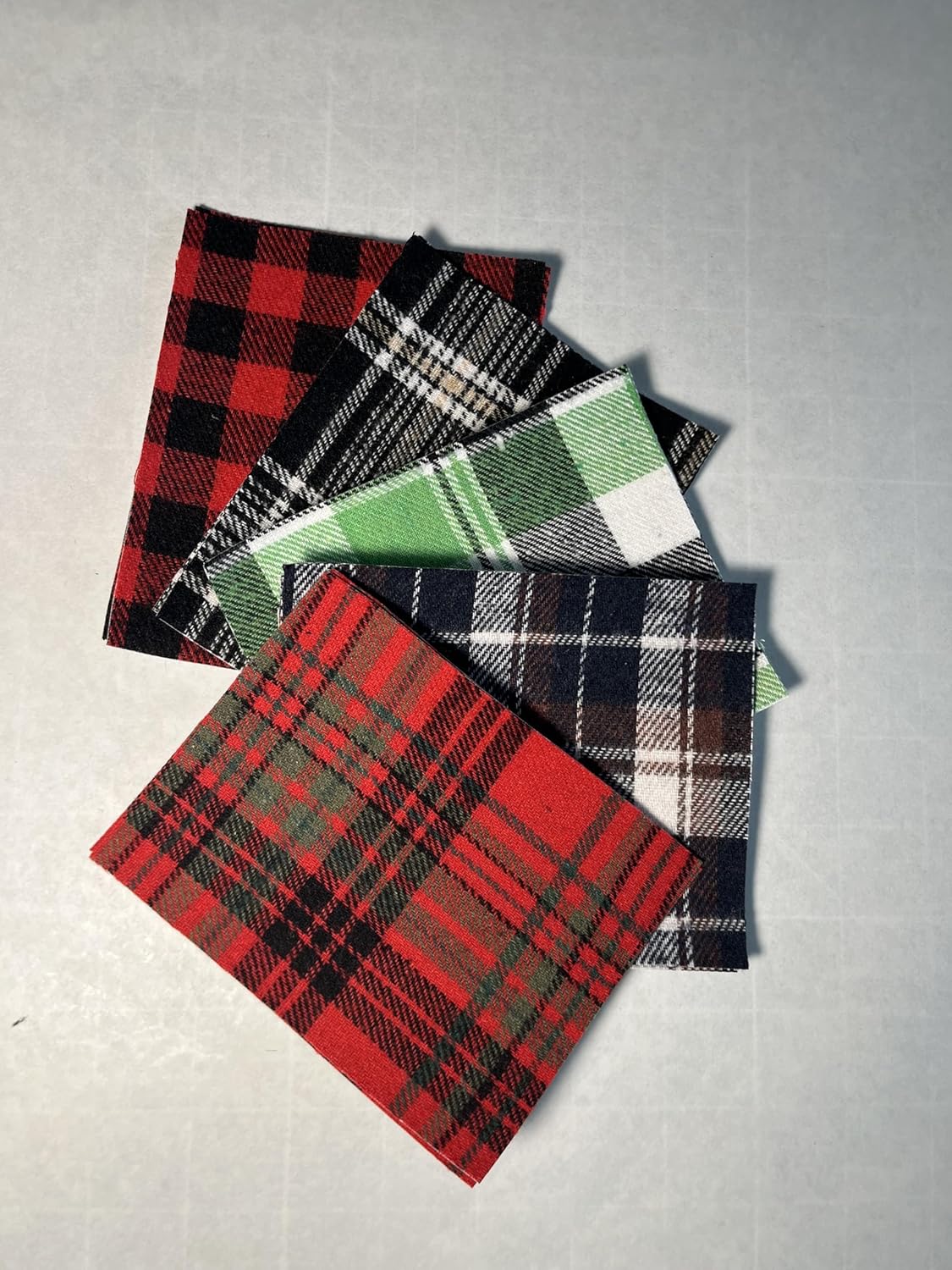 Inside/Outside Decorative Fabric Iron On Patches-Handmade in The USA - Set of 10 (Plaid 1-4" x 5")