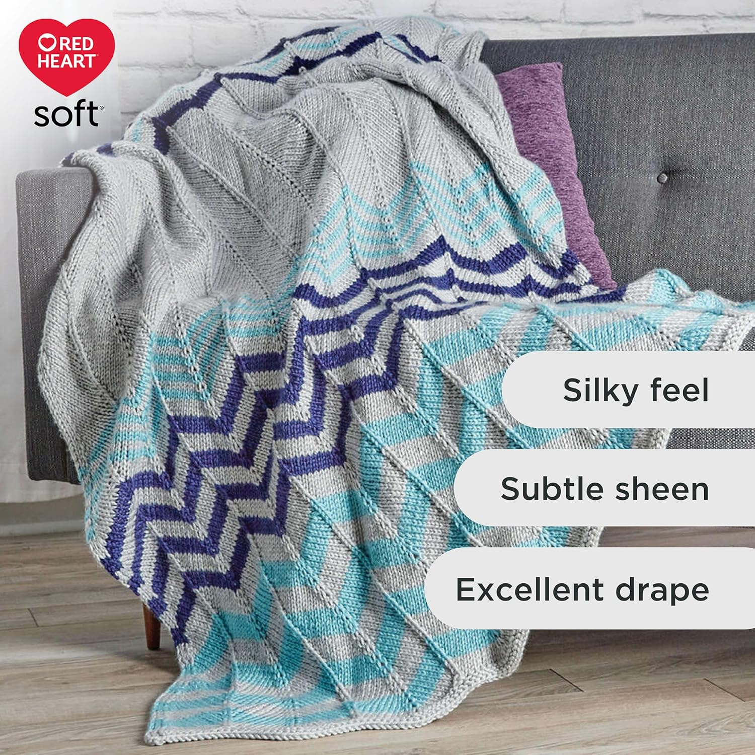 Red Heart Soft Wine Yarn - 3 Pack of 141g/5oz - Acrylic - 4 Medium (Worsted) - 256 Yards - Knitting/Crochet - Image 3