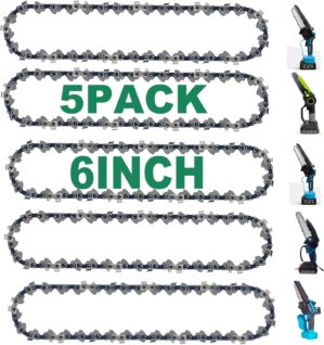 Mini Chainsaw Chain, 5 chains 6-Inc...