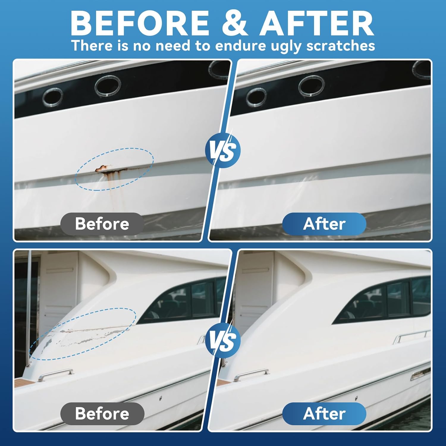 SENVEN Boat Paint Touch Up Pen High-Gloss Boat Scratch Repair Marine Topside Bottom Enamel Marine Repair for Boats, Wood, Fiberglass, Aluminum, Metals Water-Based 30ml 1.5 oz White Black - Image 4