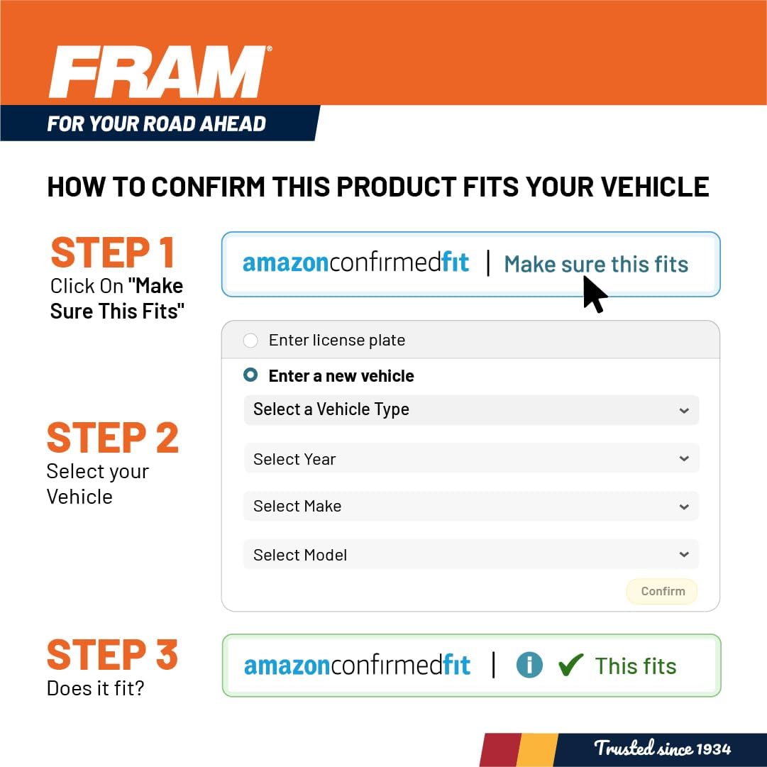 FRAM Extra Guard PH8A 10K Mile Change Automotive Replacement Interval Spin-On Engine Oil Filter for Select Vehicle Model Years, Vehicle Engine Protection Oil Filter for Everyday Drivers - Image 2