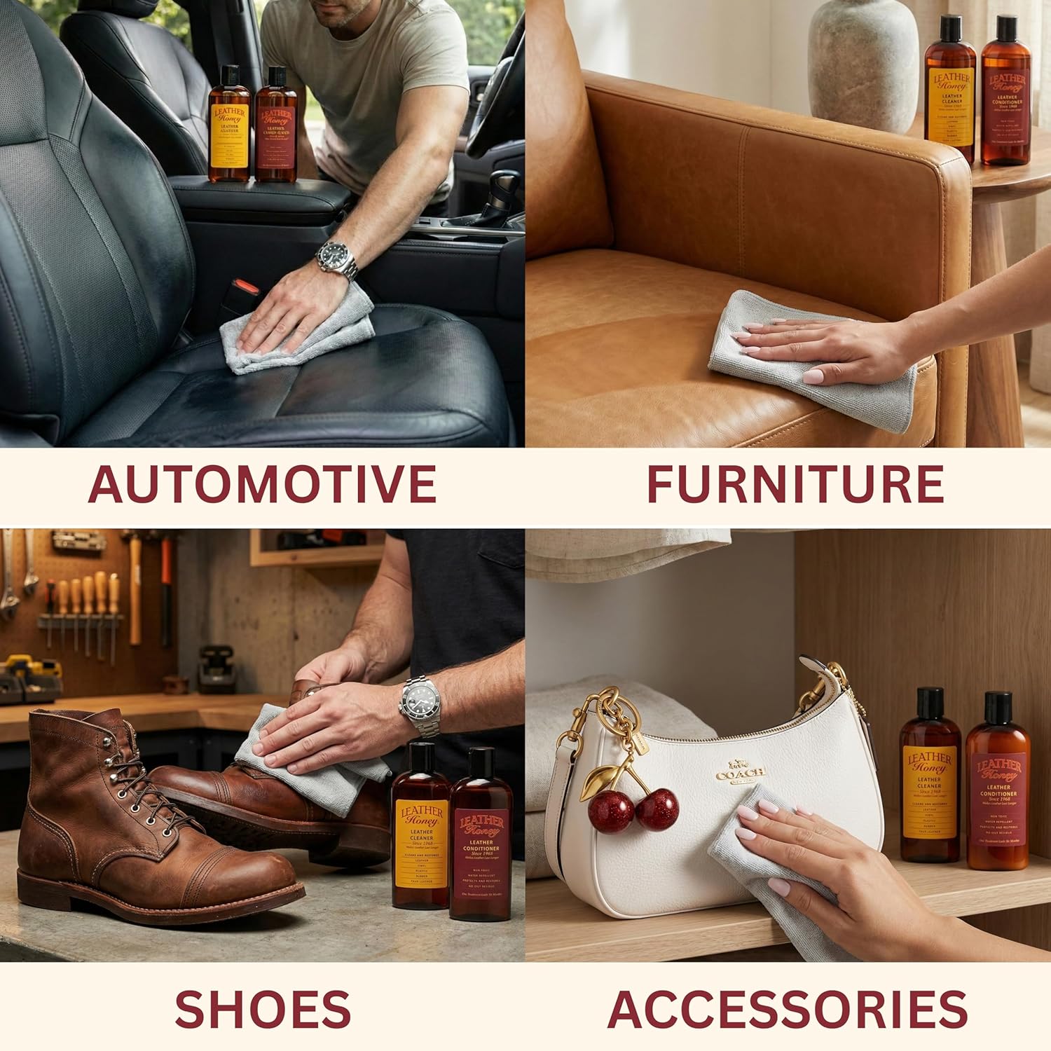 Leather Honey Leather Conditioner, Non-Toxic & Made in the Usa Since 1968. Protect & Restore Leather Couches & Furniture, Car Interiors, Boots, Jackets, Shoes, Bags & Accessories. Safe for Any Colors - Image 2