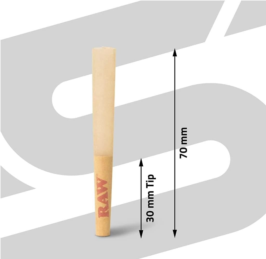 RAW Cones Small Single Size Dogwalker Mini Cones Rolling Papers 70/30 Size 50 Pack - Smaller than 1 1/4 - Slow Burning Rolling Paper - Great for Quick Sessions - Image 2