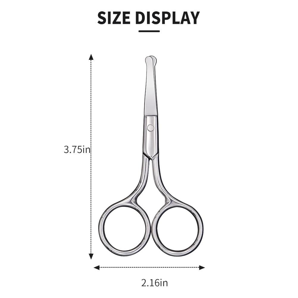 AsonTao Small Scissors With Round Tip Design - Professional Grooming for Hair, Eyelashes, Nose, Eyebrow Trimming, Mustache - Will Not Hurt the Nasal Cavity - Image 7