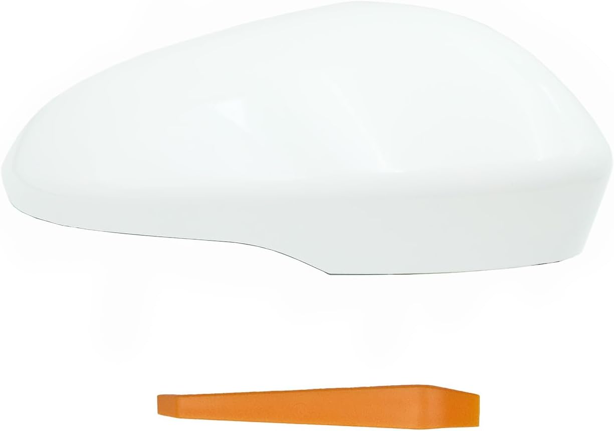 Left Driver Side Mirror Cover Cap Compatible with VW Beetle 2012-2019, Jetta MK6 2011-2018 White,Only Suitable For US Model