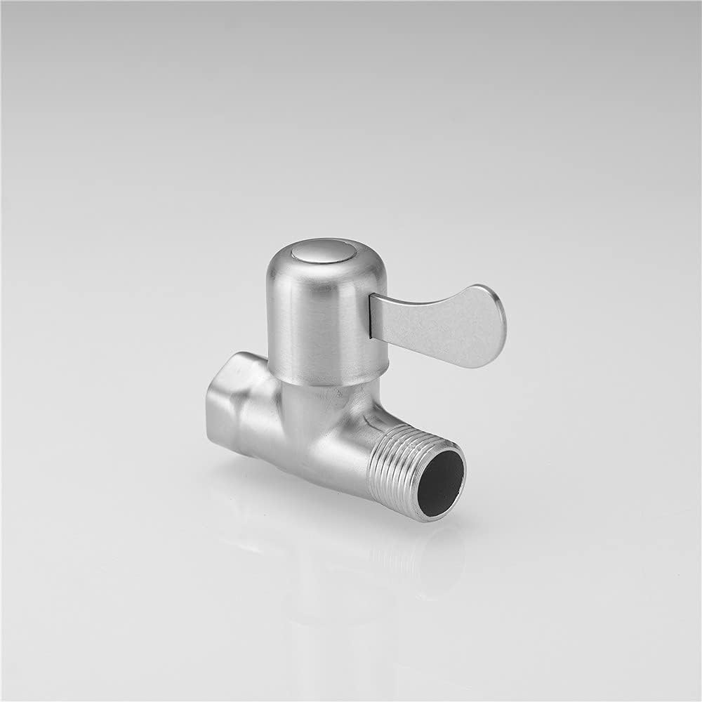 Shower Head Shut Off Valve,Flow Water Shower Head with Valve,Bathroom Hose Shut off Valves Water Pressure Regulator, Polished Chrome,Brushed - Image 6