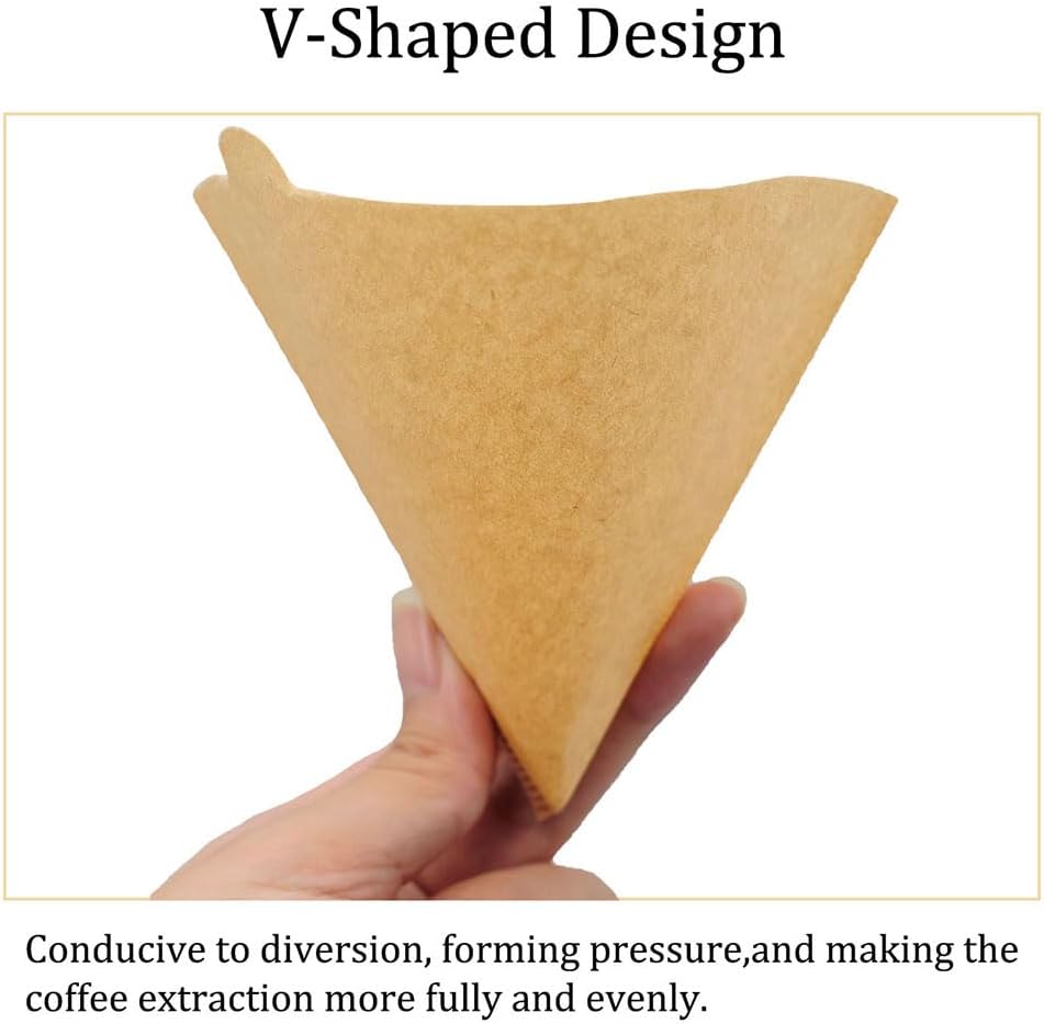Cone Coffee Filters Size 02, 200 Count 1-4 Cups Unbleached V02 Disposable Coffee Filter Paper, Compatible with Conical Shaped Pour Over Coffee Dripper and Drip Coffee Maker - Image 6