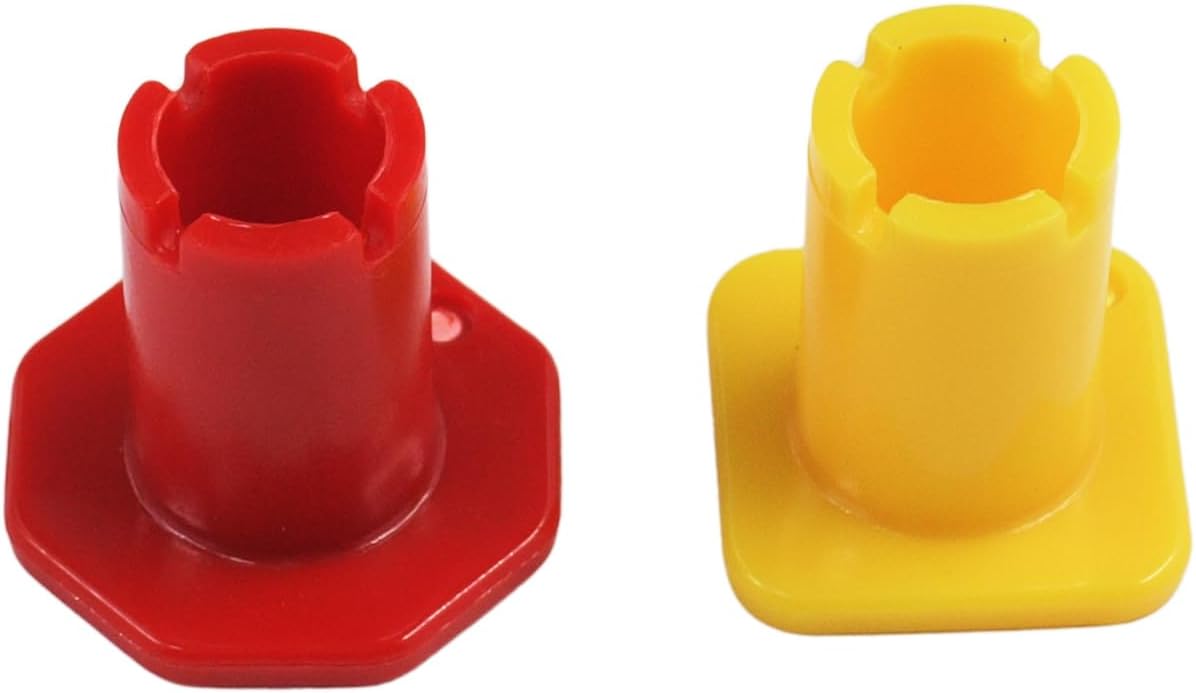 Truck Parking Brake Knob Yellow and Trailer Air Supply Knob Red 5/8" Threaded MV-3 Dash Valve Control Compatible with Bendix Peterbilt Kenworth Volvo Truck 298818 298817 - Image 3