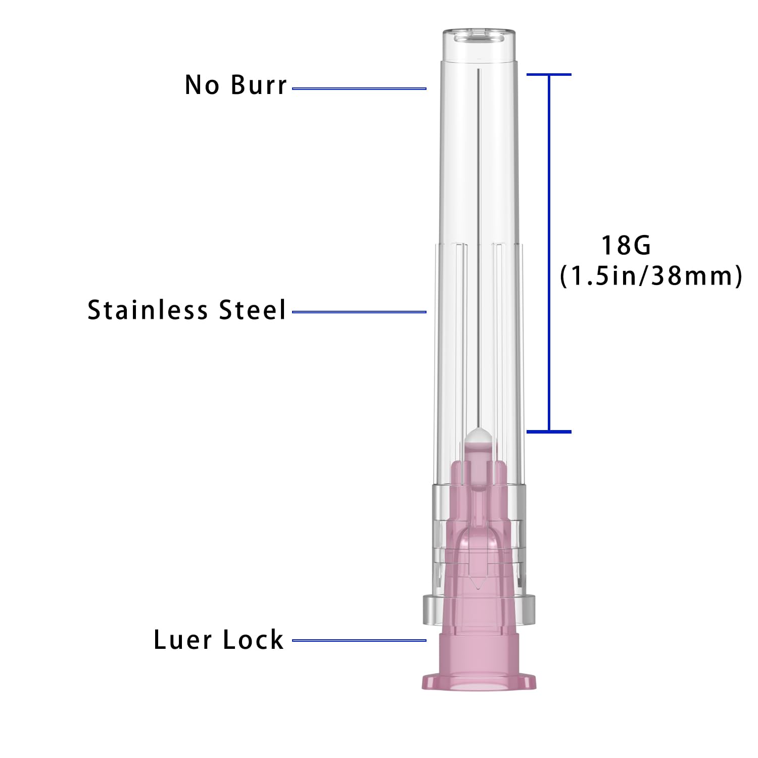 18 Gauge 1.5 Inch Needle,100 Pack Luer Lock Industrial Dispensing Accessories,Individually Wrapped - Image 3