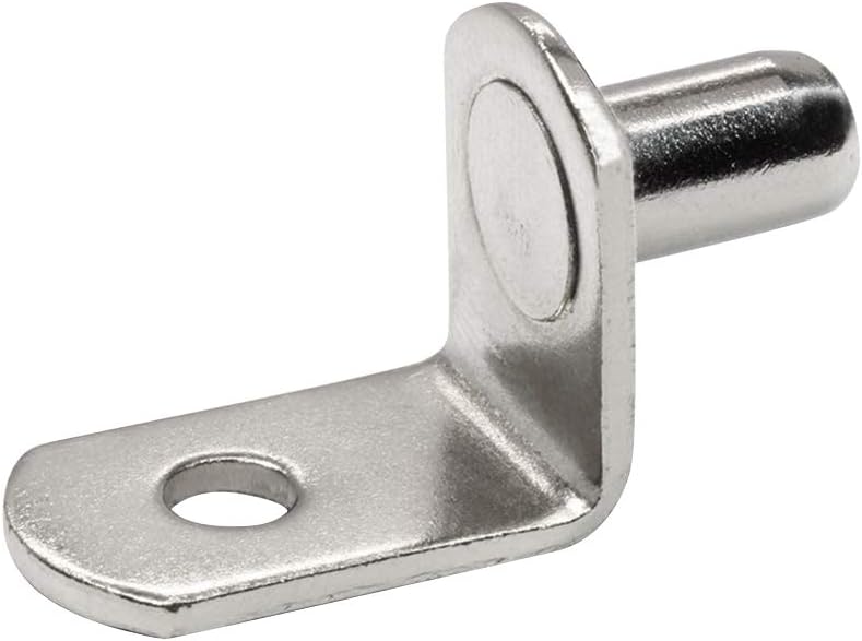 "50 Pcs 6mm Shelf Pins, L-Shaped Nickel Plated Shelf Support Pegs with Hole for Cabinet, Bookcase, Closet, Kitchen Furniture - Durable Metal Bracket Holders". - Image 3