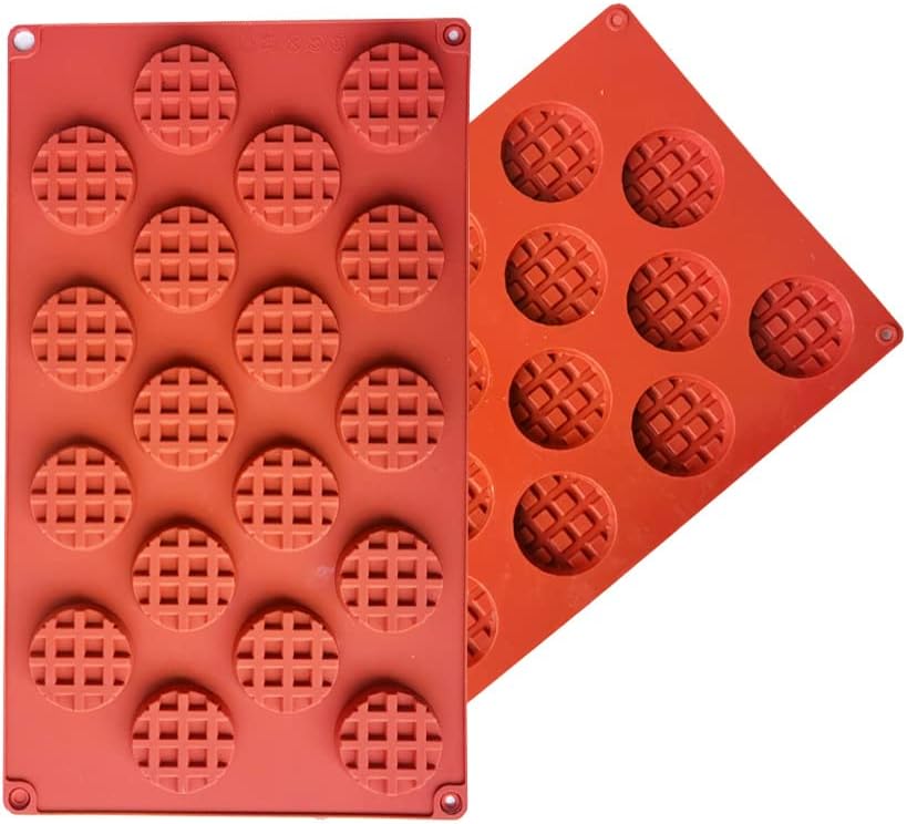Silicone Waffle Mold Set, 2PCS/Set 18 Cavity Mini Silicone Waffle Mold Waffle Making Mold, Non-stick Cake Cookie Chocolate Making Mold for Baking - Image 4