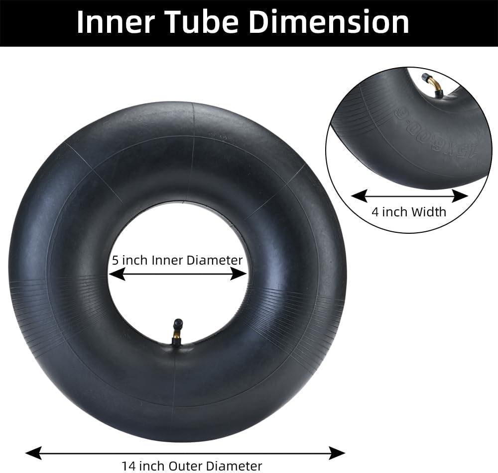 (2-Pack) Fastvert 15x6.00-6" Heavy-Duty Inner Tubes with TR-87 Bent Valve Stem for Lawn Mowers, Yard Tractors, Wheelbarrows, ATV, and More - Image 4