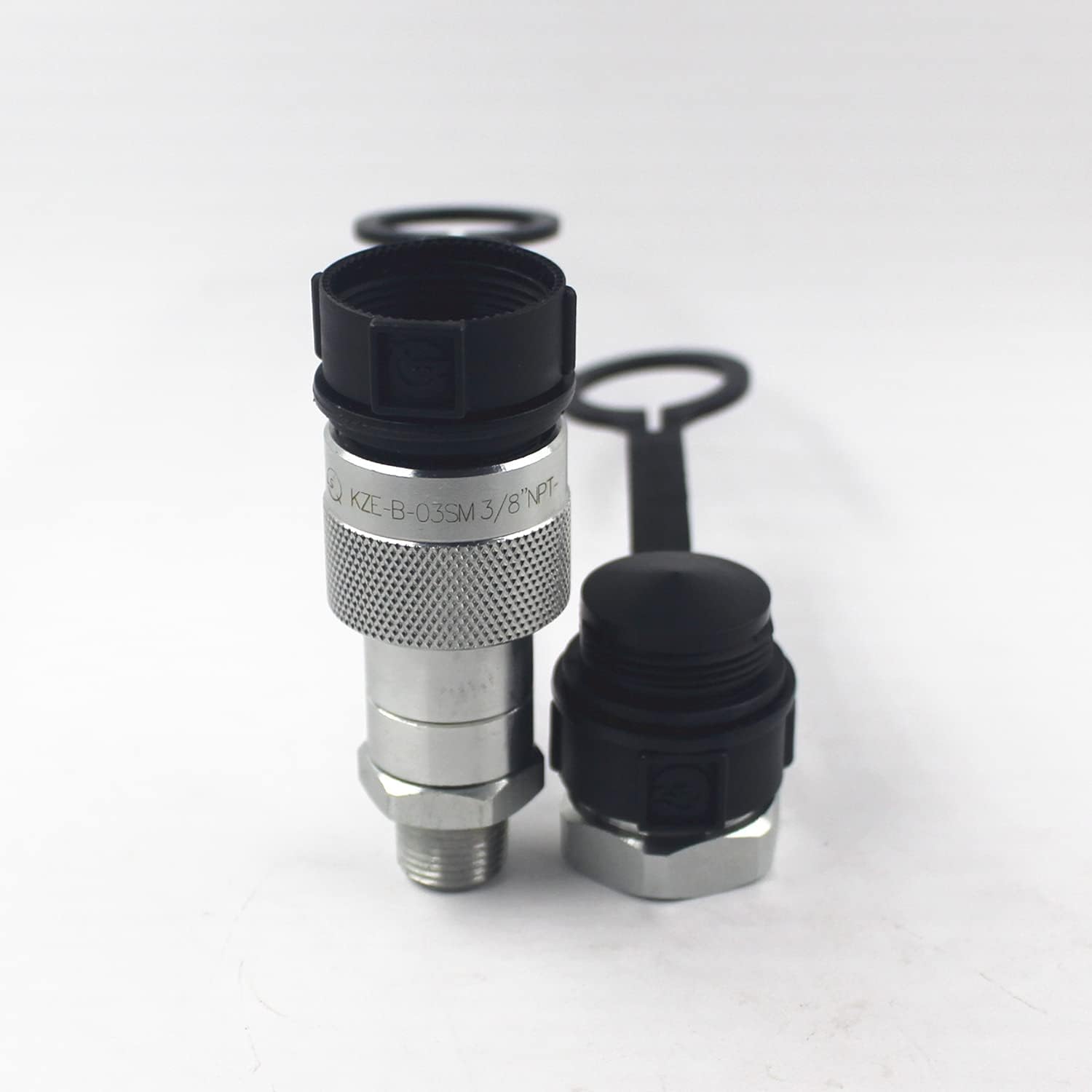 KZE-B-03 3/8'' NPT 10,000PSI Hydraulic High Pressure Quick Connect Coupling Quick Coupler Set Replaces Enerpac C-604 - Image 2