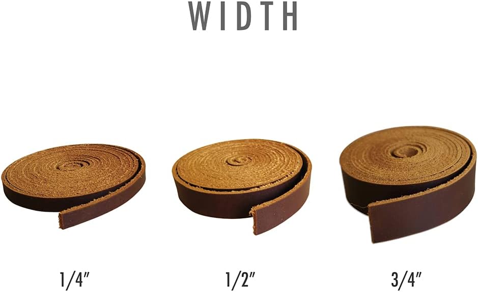 Genuine Leather Strip 1/4 Inch Wide 72 Inches Long for DIY Craft Projects, 1.8-2mm Thick, Bourbon Brown - Image 4
