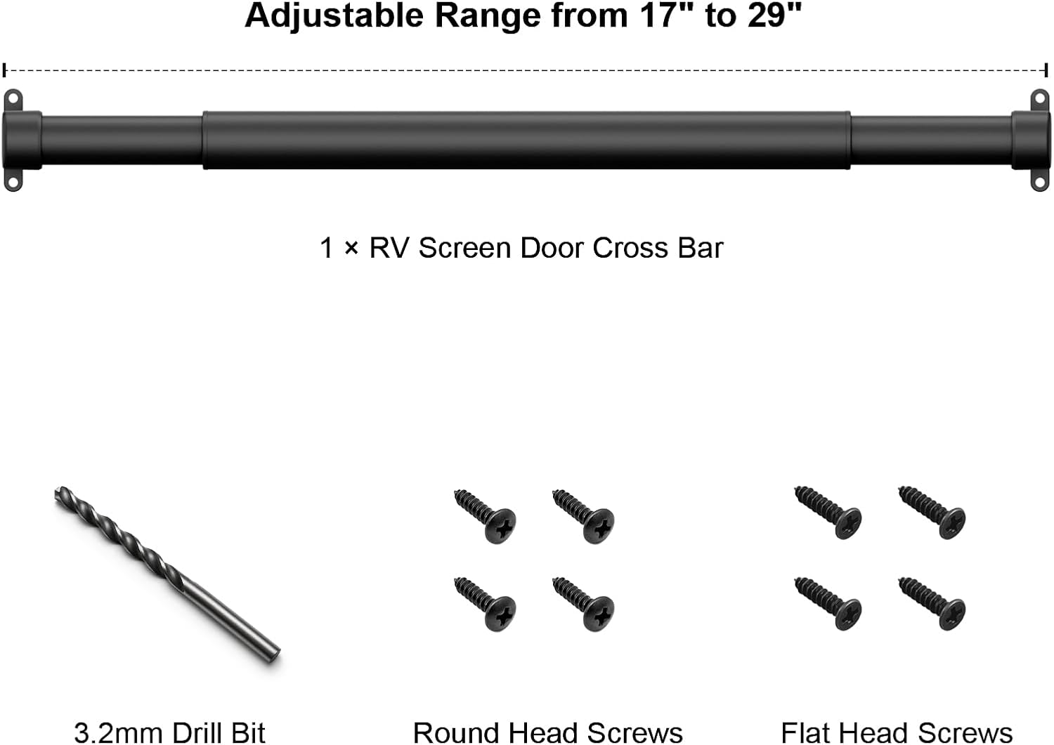 Aluminum RV Screen Door Handle 17-29" Adjustable Crossbar, Sturdy Metal Camper Entry Door Support Cross Bar for Ergonomic Grab and Push, Travel Trailer Accessories for Inside - Image 9