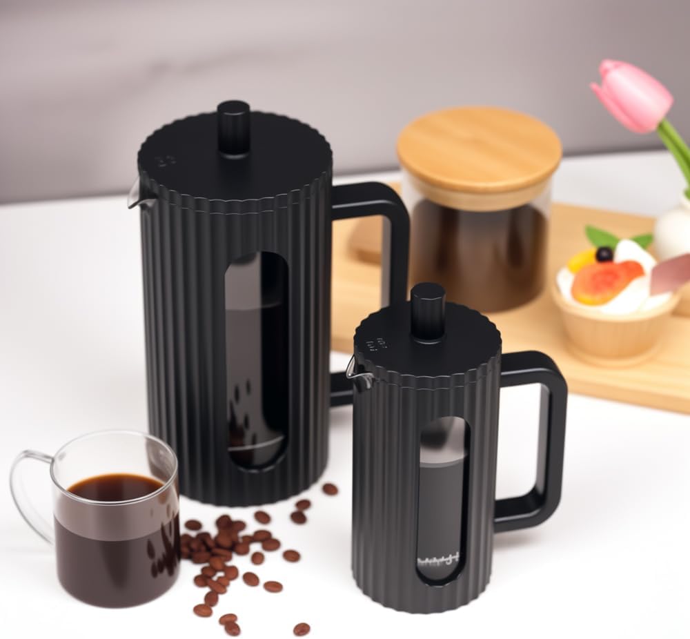 wedrink French Press Coffee Maker 12OZ, Heat Resistant Borosilicate Glass Carafe/Tea Maker Coffee Press Frother Brewer (350ml) - Image 7