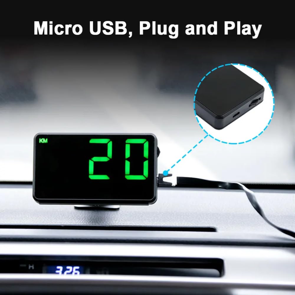 Digital GPS Speedometer Heads Up Display for Cars New HUD MPH Odometer Trip Meter for Trucks Golf cart All Vehicles, 4.5 inch Big Screen, USB Cable Plug & Play (C80) - Image 2