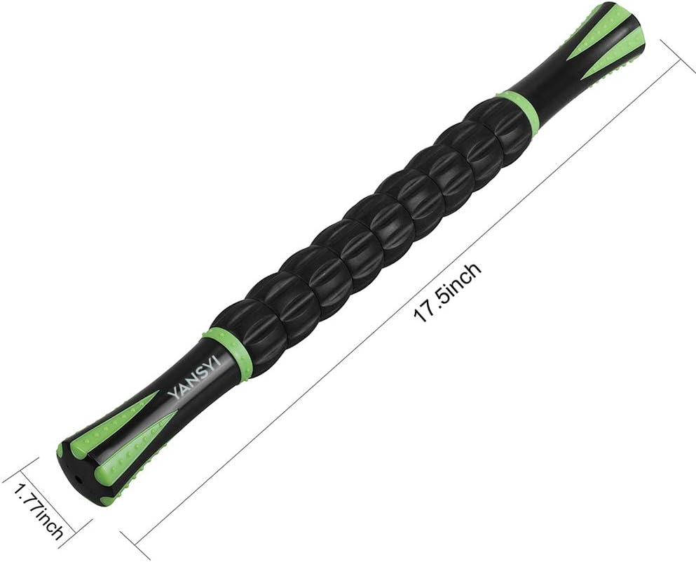 YANSYI Professional 9-Roller Deep Tissue Massage Stick - Portable Muscle Recovery Roller for Athletes, Relieves Post-Workout Soreness & Leg/Back Pain - Portable Physio Tool (Black) - Image 2
