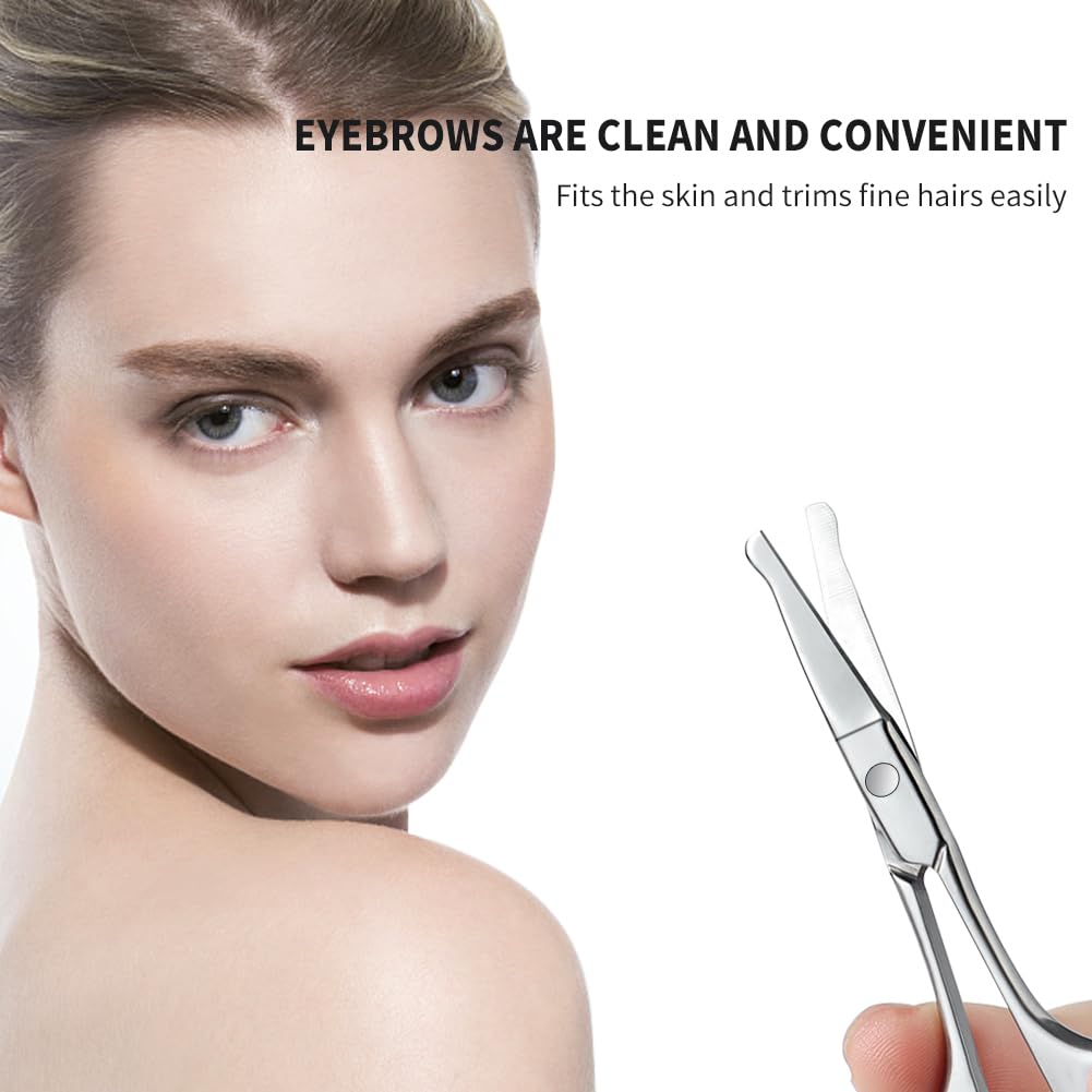 AsonTao Small Scissors With Round Tip Design - Professional Grooming for Hair, Eyelashes, Nose, Eyebrow Trimming, Mustache - Will Not Hurt the Nasal Cavity - Image 2