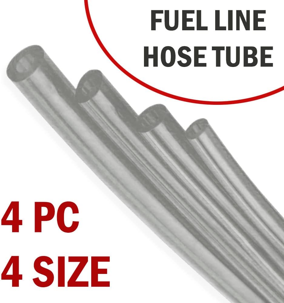 4 Sizes Petrol Fuel Gas Line Pipe Hose Tubing For String Trimmer Chainsaw Blower Lawn Mower and other Power Tools For 2 Cycle Small Engine Poulan, Craftman and more (Clear 4PC) - Image 7
