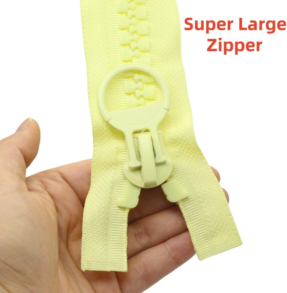 YaHoGa 200cm #20 Super Large Separating Giant Plastic Zippers for Sewing Tents Coats Overcoats Boat Cover Canvas Heavy Duty Huge Resin Zippers (78" Yellow) - Image 2