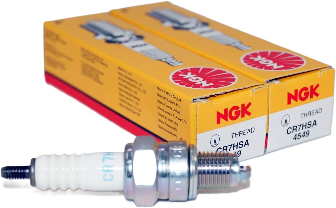 NGK 4549 Standard Nickel Spark Plugs CR7HSA Threaded Terminal, Compatible with Arctic Cat Can-Am Honda Kawasaki KYMCO Polaris Suzuki Yamaha and More (2 Pack)