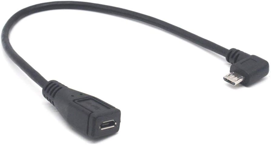 Micro USB Left Angle,Micro USB Extension Cable, 90 Degree Micro-B Male to Female Extension Cable, Data Transferring Cable Suitable for Samsung, HTC, Huawefti, Driving Recorder,Sony and More-2pack - Image 4