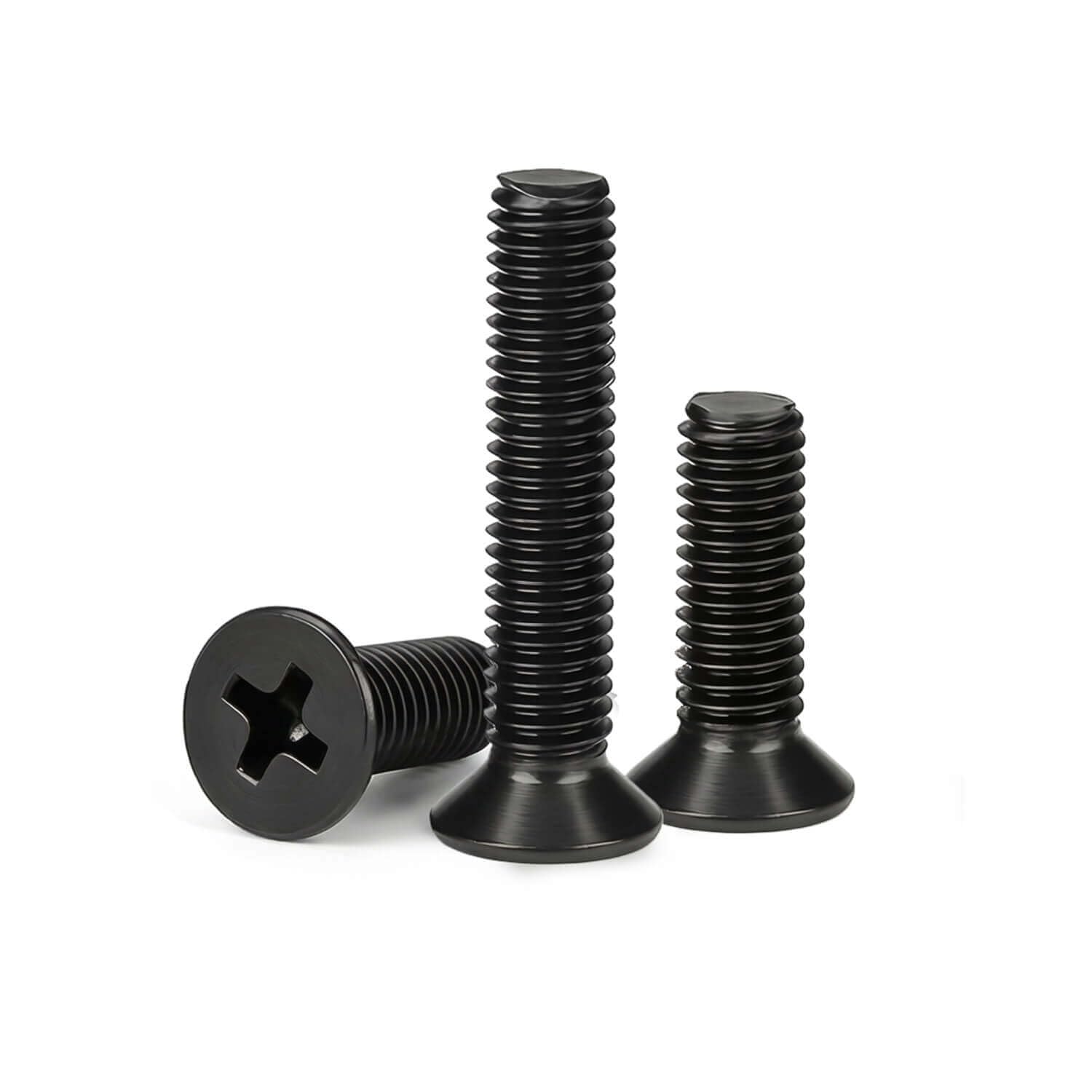 M2.5 x 6mm (50 Pack) Flat Head Machine Screws Black Oxide 304 Stainless Steel, Fully Threaded, Phillips Drive for Furniture Repairs and 3D Printer