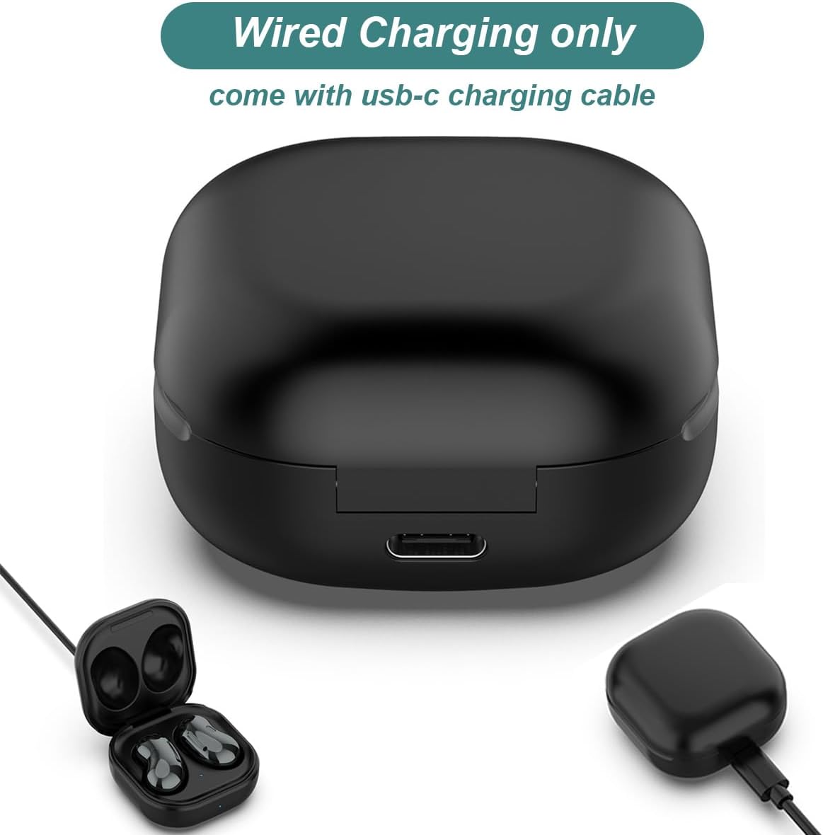 Charging Case for Galaxy Buds Live SM-R180, Replacement Charger Dock Station for Samsung Galaxy Buds Live Wireless Bluetooth 5.0 Earbuds (Black) - Image 3