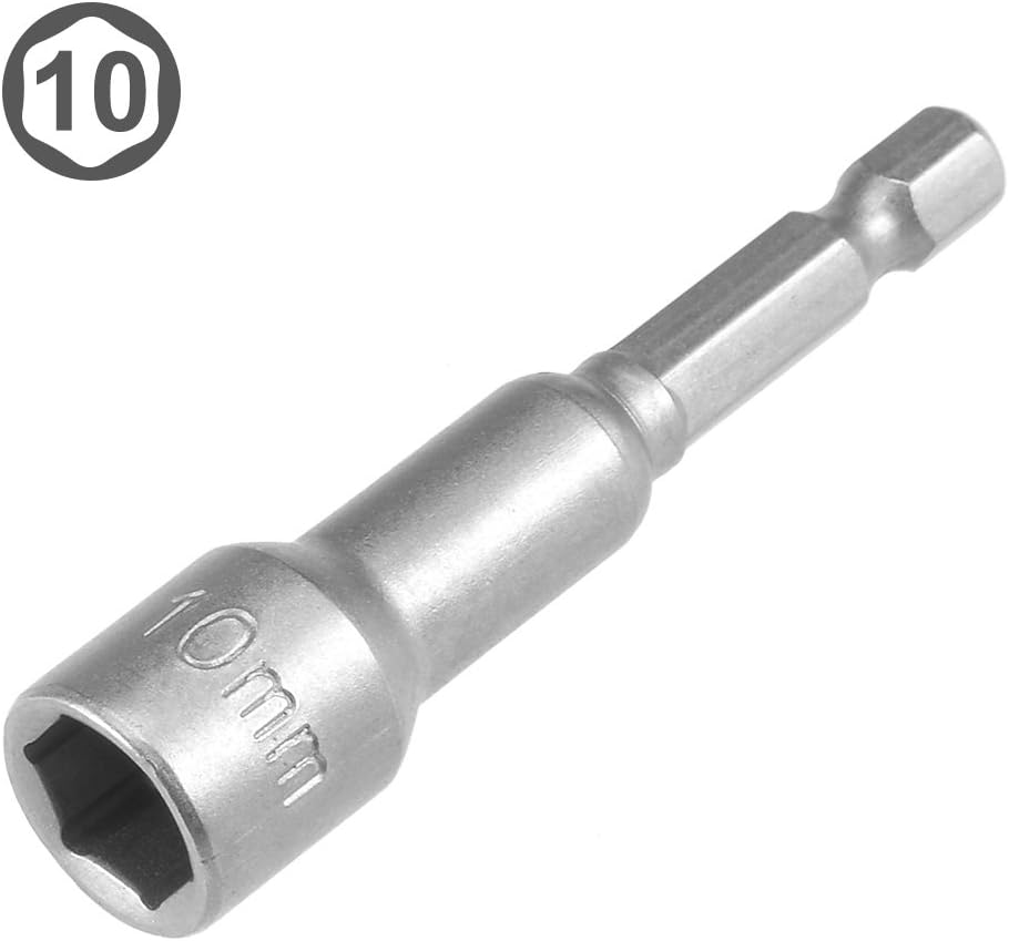 uxcell 5 Pcs 1/4" Quick-Change Hex Shank 10mm Magnetic Nut Setter Driver Drill Bit, 65mm Length, Metric - Image 2