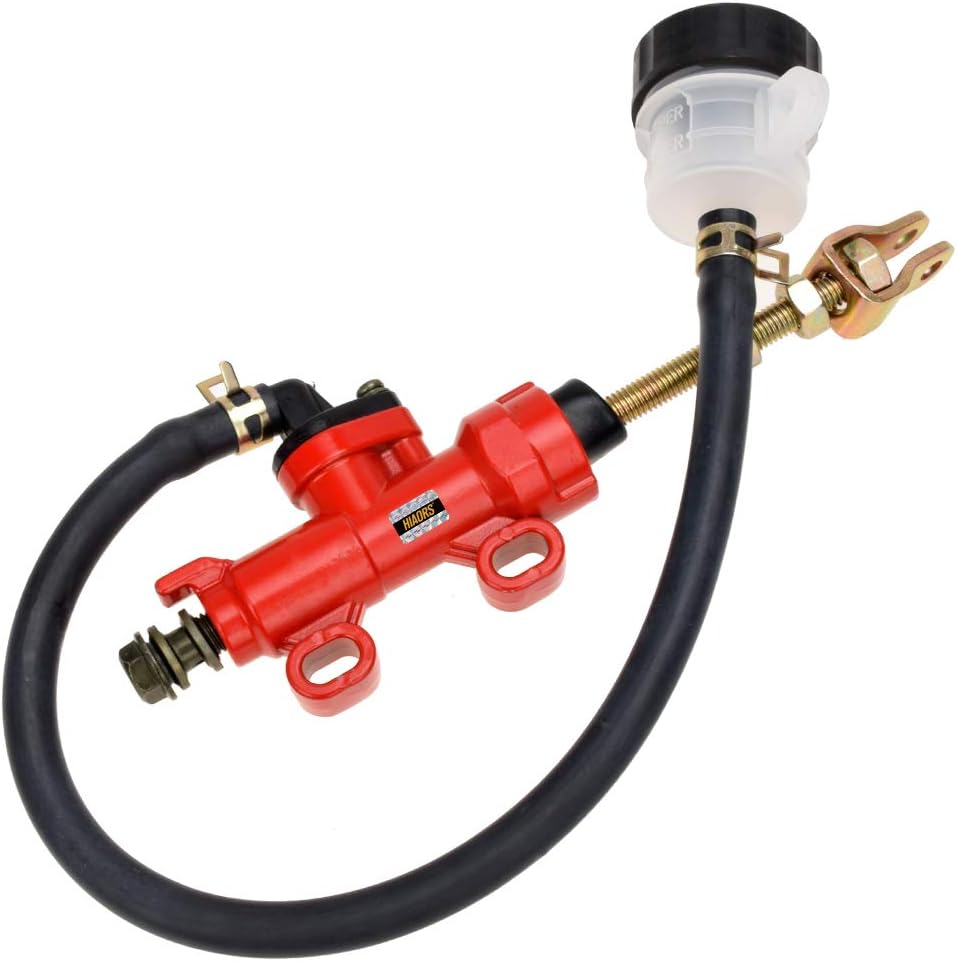 HIAORS Rear Brake Master Cylinder Reservoir Compatible with Coleman KT196 CK100 98cc 196cc 212cc 2.8HP 6.5HP Yerf Dog GX150 150cc Go Kart Buggy 110cc 125cc 250cc ATV Quad Pit Dirt Bike Parts Red - Image 4