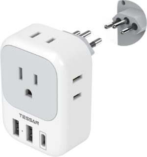 TESSAN Brazil Power Adapter, US to ...
