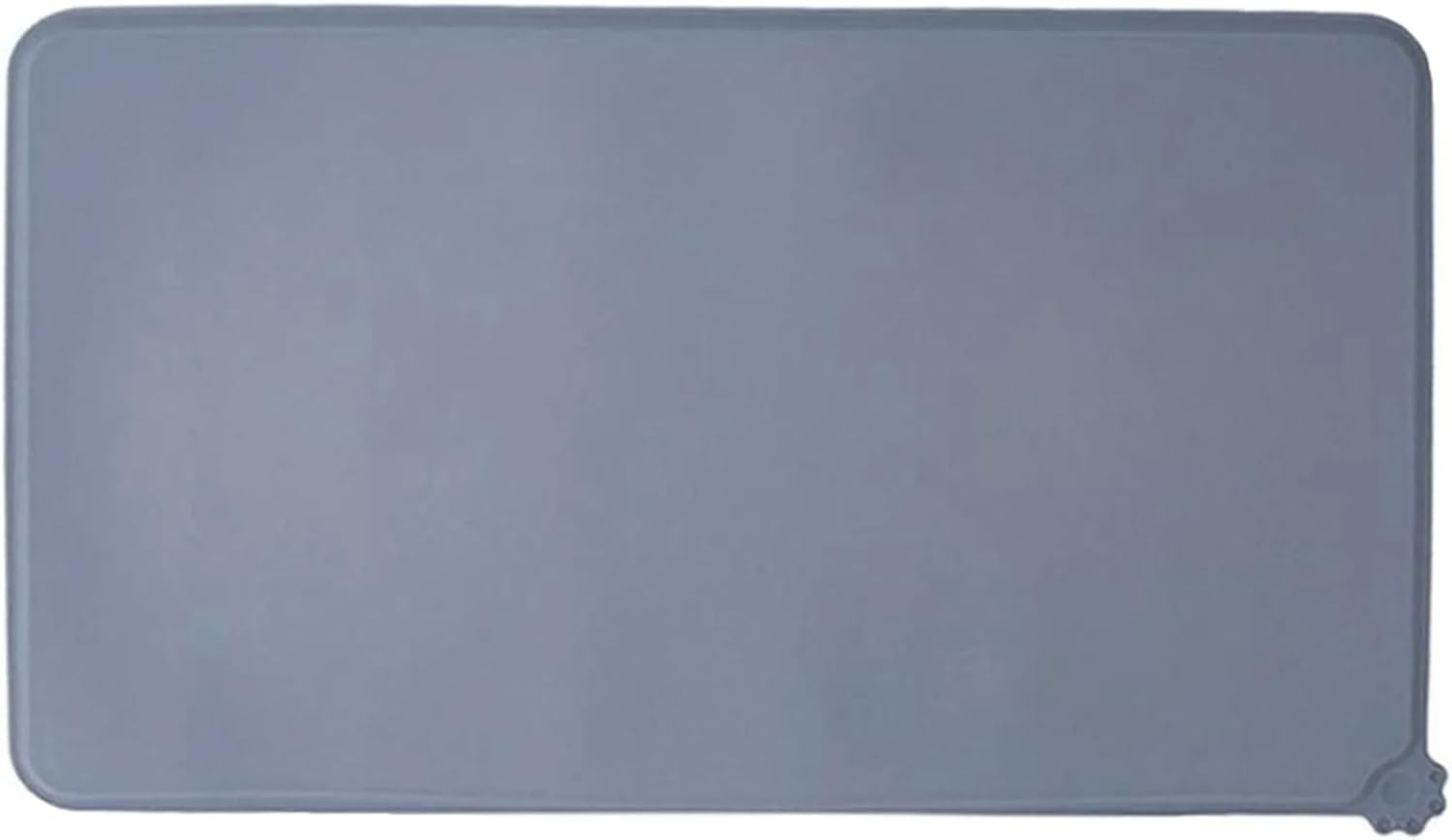Silicone Pet Feeding Mat for Dogs & Cats – Non-Skid Waterproof Food & Water Bowl Mat with Raised Edges, Easy to Clean Pet Food Floor Mat, Durable Gray Pet Placemat, 19 x 12 Inches