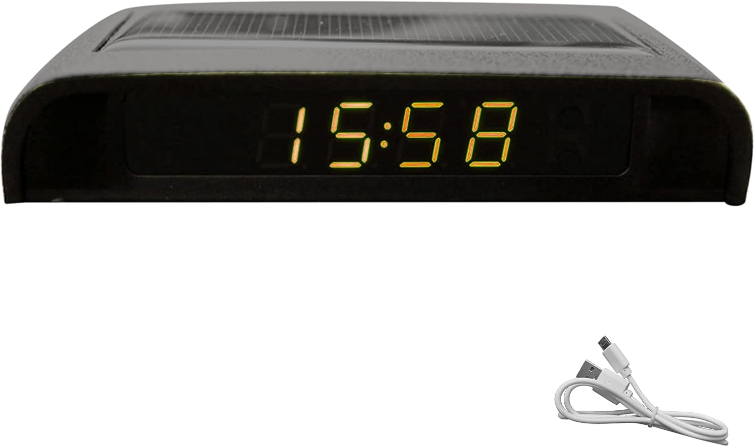 Kakalote Solar Powered LCD Car Clock, Stick-On Luminous Dashboard Clock with Adjustable Brightness, Date, Temperature Display - Image 6