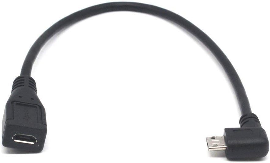 Micro USB Left Angle,Micro USB Extension Cable, 90 Degree Micro-B Male to Female Extension Cable, Data Transferring Cable Suitable for Samsung, HTC, Huawefti, Driving Recorder,Sony and More-2pack - Image 2