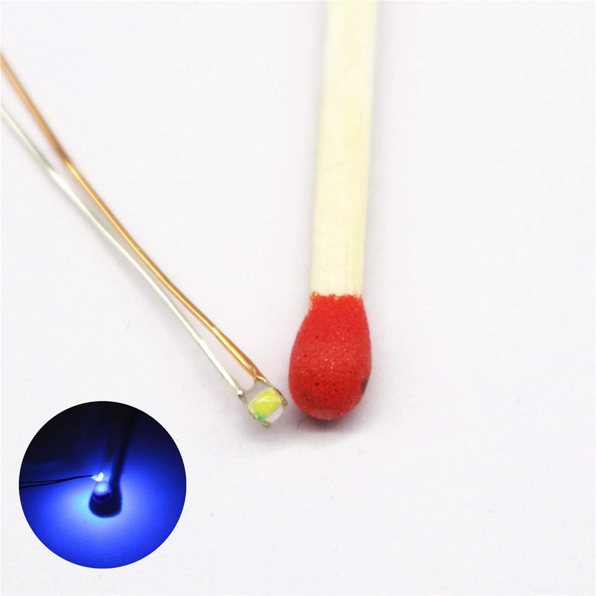 25pcs Pre-soldered Micro pico Litz Wired Leads Blue SMD Led 0603 + Muti-Resistor