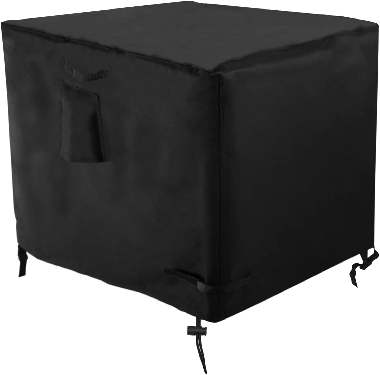 32 Inch Gas Fire Pit Cover for 28-32 Inch Square Fire Pit Tables, Heavy Duty 600D Waterproof & Windproof 32 x 32 x 24 Inches Patio Firepit Cover, Black - Image 8