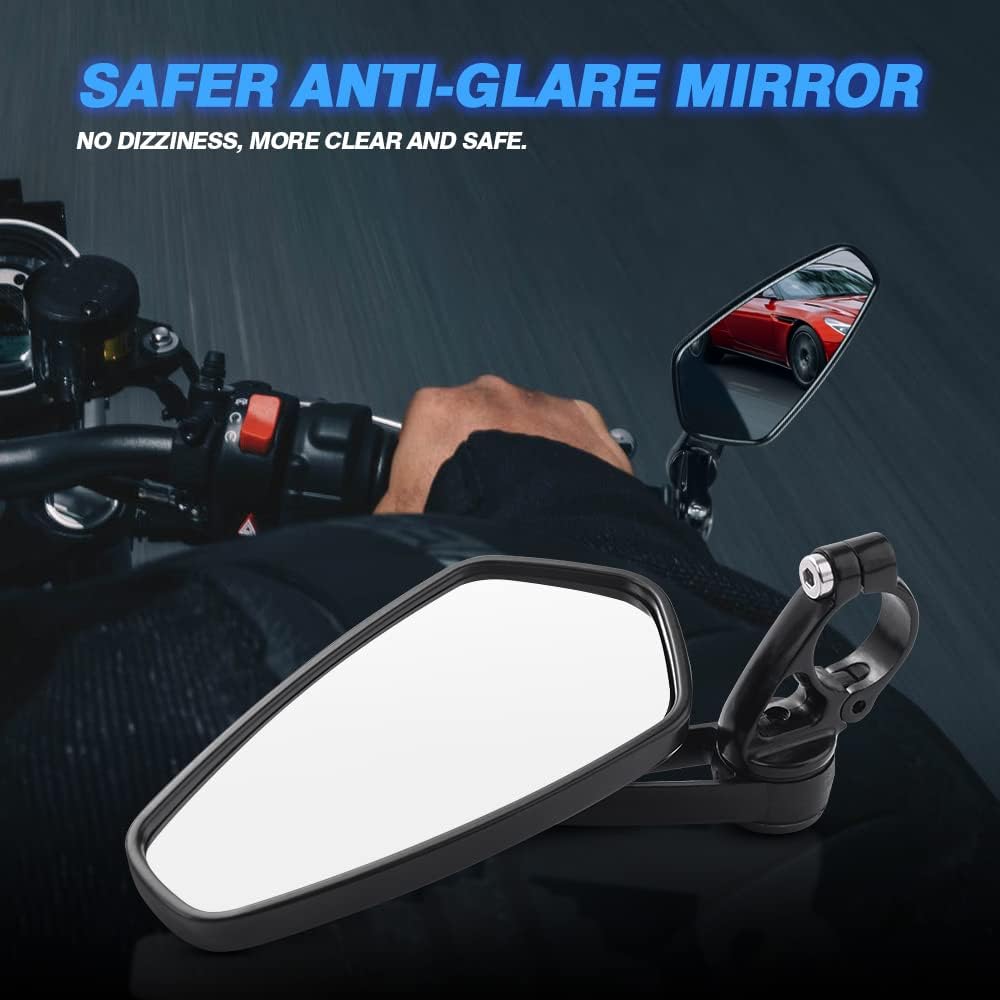 MICTUNING Motorcycle Mirrors - 7/8" (22mm) Bar End Rear View Mirrors Compatible with Most Honda Grom, Yamaha, Kawasaki, Ducati, Suzuki and More - Image 4
