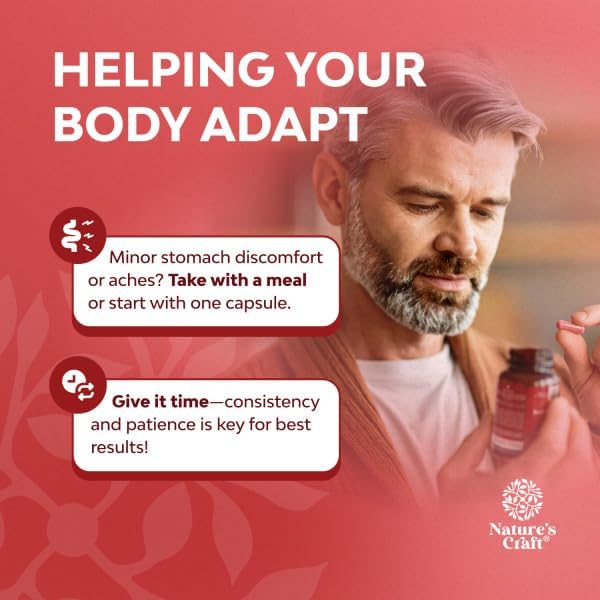 Natures Craft Red Yeast Rice with CoQ10 Supplement - Advanced Healthy Heart & Healthy Cholesterol Levels Formula for Men & Women - Red Yeast Rice Capsules with 1200 mg per Serving and CoQ10-120 Count - Image 6