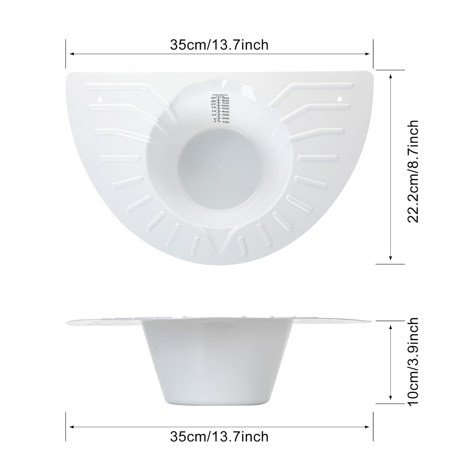 4 Pack Urine Collection Hats for Toilet, Durable Graduated Specimen Collector Pans Stool Sample Collection Kit Fits Over Toilets and Commode 30oz - Image 2