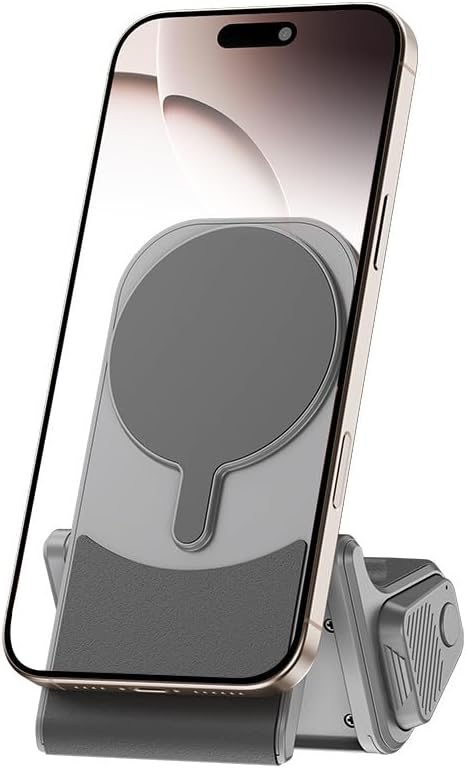 KIWIFOTOS for iPhone Magsafe Camera Grip Magnetic Phone Handle with Bluetooth Remote for iPhone 17 16 Pro Max Samsung Smartphone Vlog Video Shooting(Tripod NOT Included) - Image 9