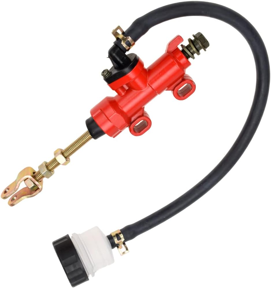 HIAORS Rear Brake Master Cylinder Reservoir Compatible with Coleman KT196 CK100 98cc 196cc 212cc 2.8HP 6.5HP Yerf Dog GX150 150cc Go Kart Buggy 110cc 125cc 250cc ATV Quad Pit Dirt Bike Parts Red - Image 9
