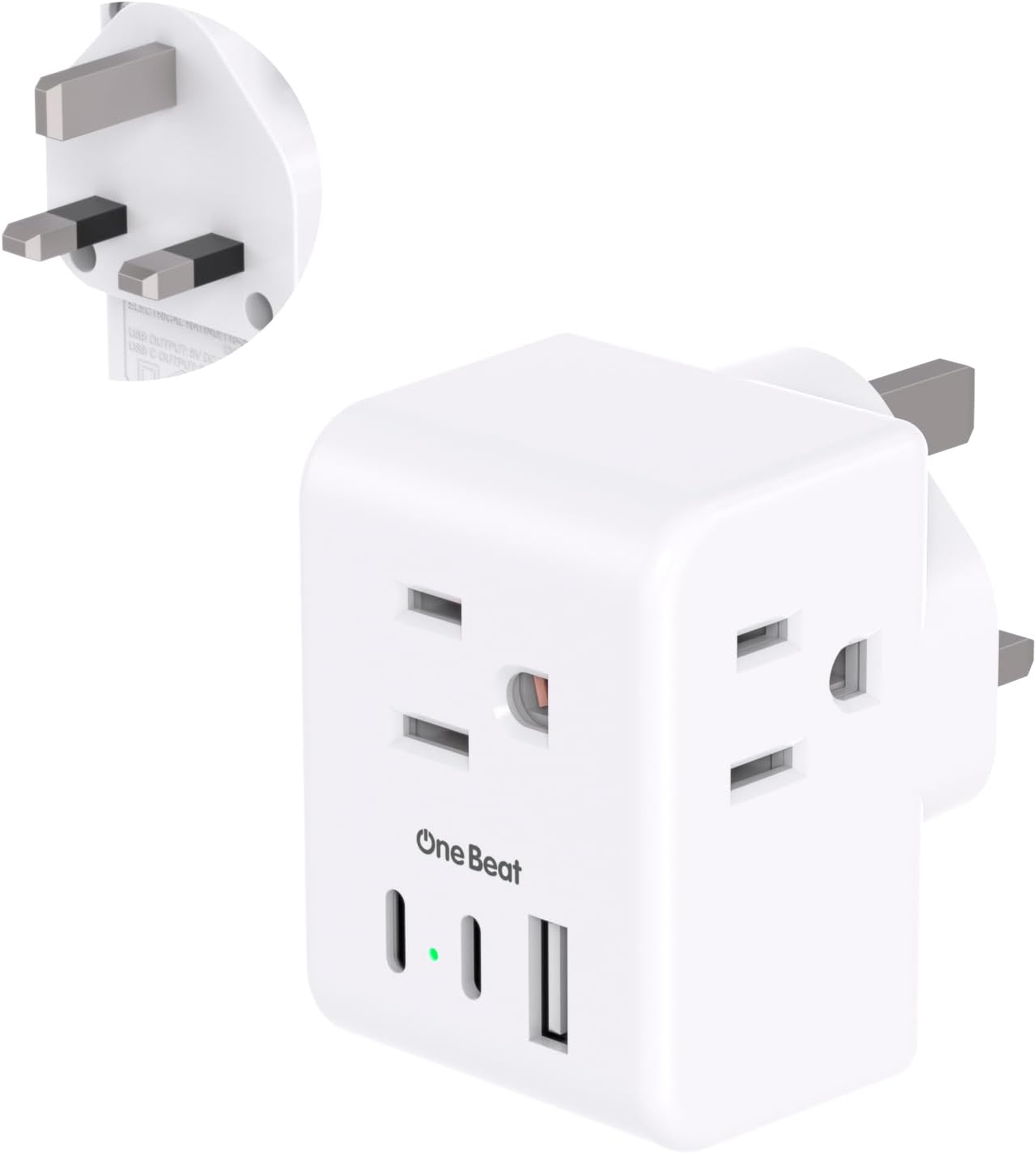 US to UK Ireland Travel Plug Adapter, Type G Power Plug Adapter with 3 Outlets 3 USB Ports(2 USB C), European Travel Plug Adapter for USA to England London Scotland British Qatar Irish Hongkong