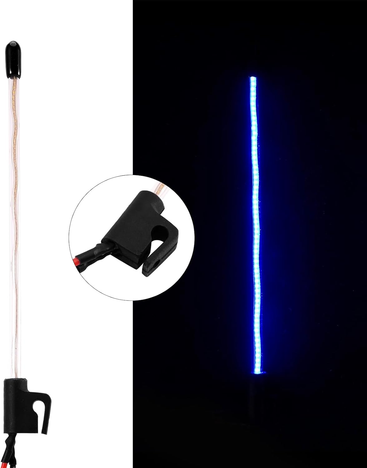 INJORA 2PCS LED Whip Light Side Fixed for 1/18 SCX24 1/24 RC Crawlers(Ice Blue) - Image 2