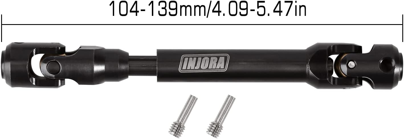 INJORA Steel Heavy-Duty Drive Shaft for 1/10 RC Car Crawler Axial SCX10 90046 AXI03007 TRX4 Redcat Gen8(104-139mm) - Image 2