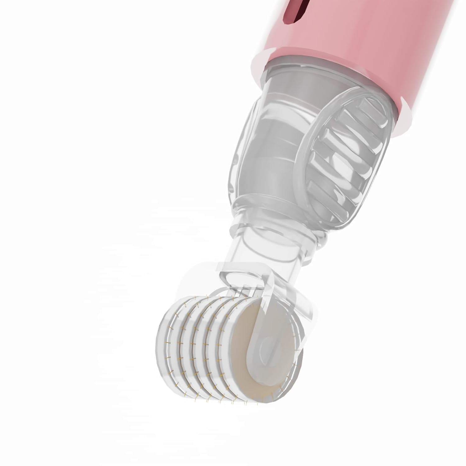 Derma Roller with Liquid Reservoir, Quick Serum Applicator for Lips, Skin, Hair, Wrinkles, Easy to Use Micro Needle Roller Without Serum, 105 Titanium Needles 0.25 mm (PINK) - Image 7