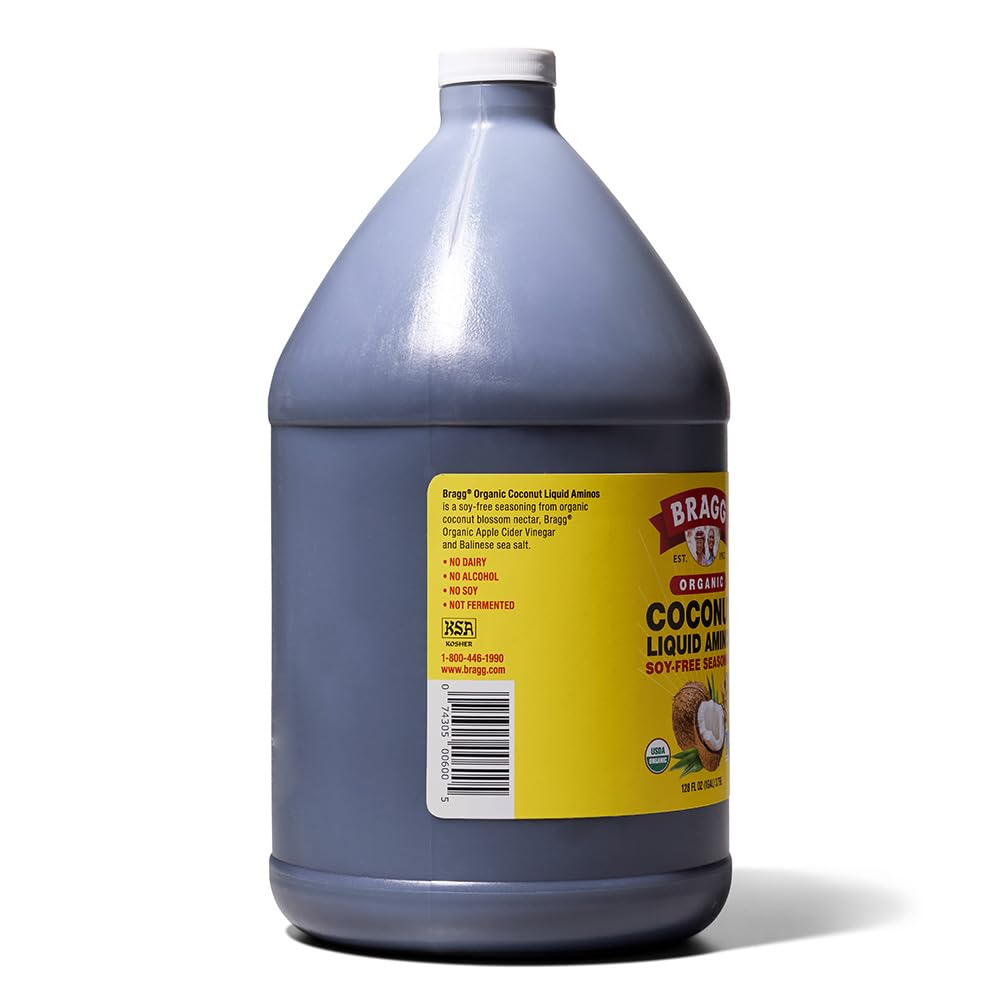 Bragg Organic Coconut Aminos, Soy-Free Seasoning - Vegan, Gluten Free, No GMO’s, Kosher Certified (128 Ounce) - Image 10